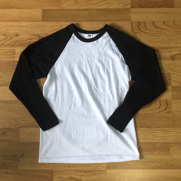 FRUIT OF THE LOOM (Size S) Long Sleeved Baseball Tee - Picture 1 of 4